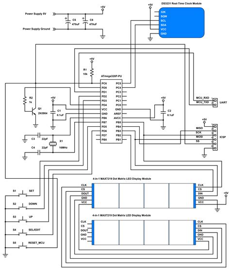 Dot Matrix LED Display Digital Clock - Part 1 Hardware… | CircuitBread