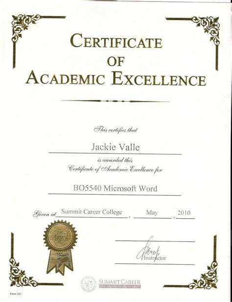 Academic Award Certificate Template – Sample.gelorailmu.com