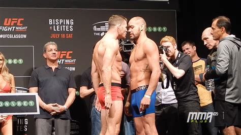 UFC Glasgow weigh ins: Michael Bisping and Thales Leites get heated