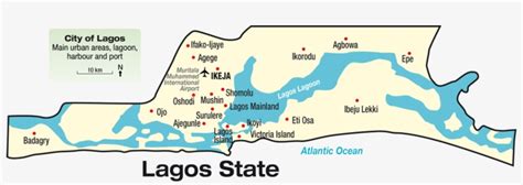 Map Of Lagos State, Southwest Of Nigeria - Lagos State Map With Local Government - 945x290 PNG ...