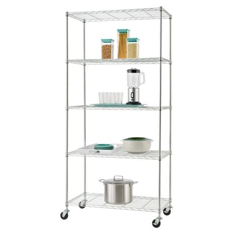 TRINITY 75 in. H x 36 in. W x 18 in. D 5-Tier NSF Wire Shelving Rack in ...