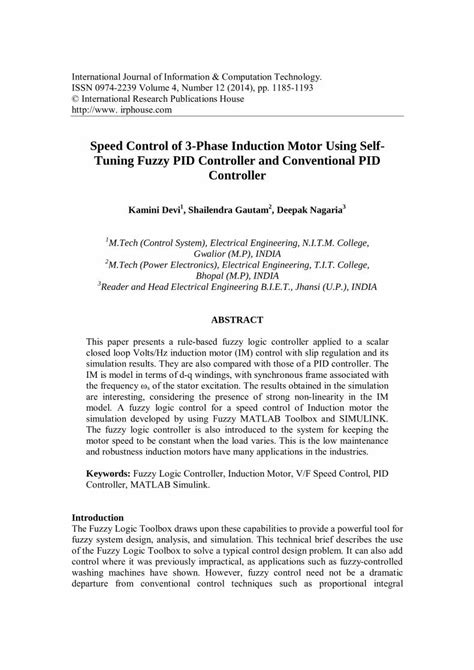 (PDF) Speed Control of 3-Phase Induction Motor Using Self ... · PDF ...