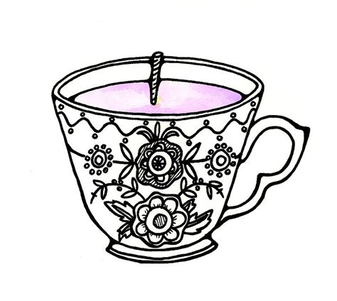 Vintage Tea Cup Drawing at GetDrawings | Free download