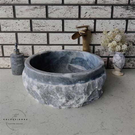 Stone Sink Grey Marble Sink,white Marble Sink, Natural Chiseled Sink ...