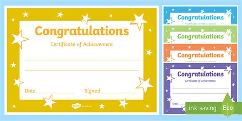 Printable Congratulations Certificate Template - Twinkl