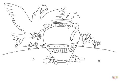 Thirsty Crow coloring page | Free Printable Coloring Pages