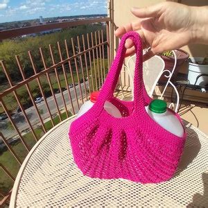 Reusable Hand Knit Bags for Grocery Farmers Market & Produce - Etsy