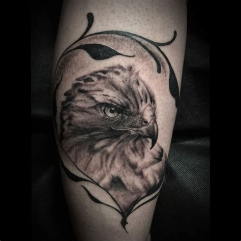 Red Tailed Hawk portrait tattoo by Lila Rees | Family tattoos, Hawk ...