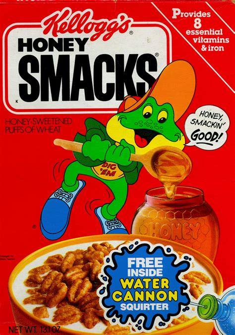 Honey Smacks ©1990 Kellogg Company | Cereal packaging, Best cereal, Cereal brands