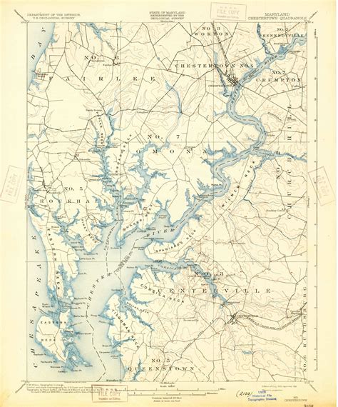 Chestertown, Maryland 1900 (1931) USGS Old Topo Map 15x15 Quad - OLD MAPS