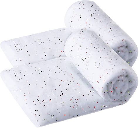 Amazon.com: 2 Pieces Christmas Glittered Snow Blanket Wonderland Artificial Cotton Snow ...