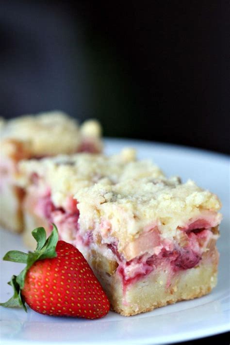 87 strawberry rhubarb cream cheese bars | Rhubarb and custard, Rhubarb desserts, Rhubarb and ...