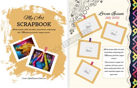 4+ Free Scrapbook Templates for MS Word - Customizable