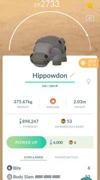 HIGH CP FEMALE HIPPOWDON ||| Hippopotas Evolution - Pokemon Go Se... | ID 188589864 | PlayerAuctions