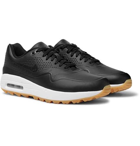 Nike Golf - Air Max 1G Faux Leather and Rubber Golf Shoes - Black Nike Golf