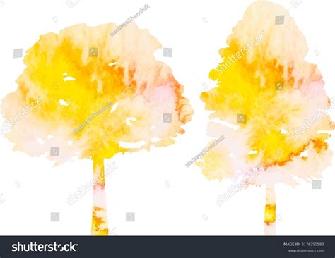 Tree Watercolor Silhouette Isolated Vector Stock Vector (Royalty Free ...