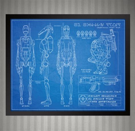 Star Wars B1 Battle Droid Blueprint Style Print 8x10 - Etsy