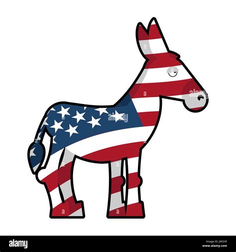 Donkey Democrat. Symbol of political party in America. USA Flag texture Stock Vector Image & Art ...