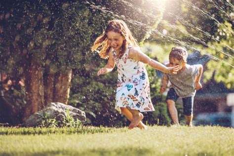 Happy Children Playing Outside