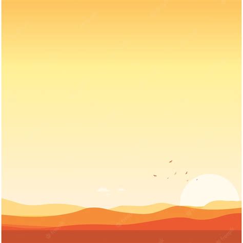 Premium Vector | Desert landscape sunset background