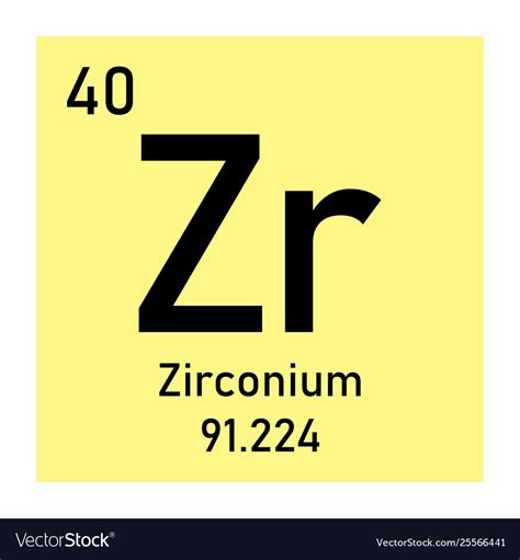 Zirconium chemical symbol Royalty Free Vector Image