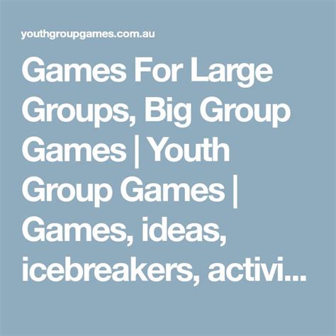 Games For Large Groups, Big Group Games | Youth Group Games | Games, ideas, icebreakers ...