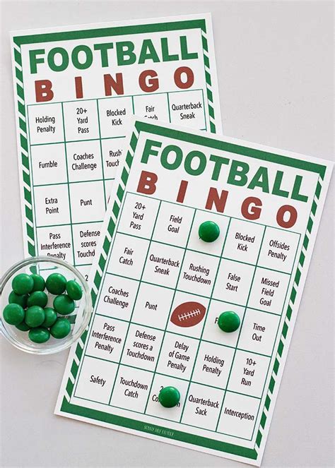 Free Printable Football Bingo for Game Day Fun | Sunny Day Family