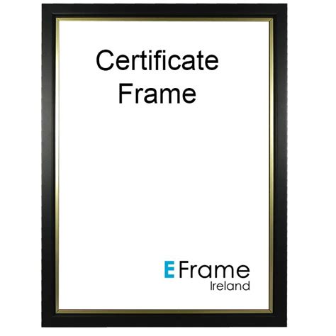 Certificate Frame A4 Black Gold Slip - EFrame Ireland