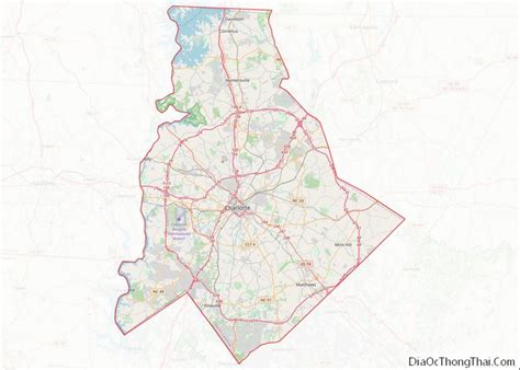 Map of Mecklenburg County, North Carolina - Thong Thai Real