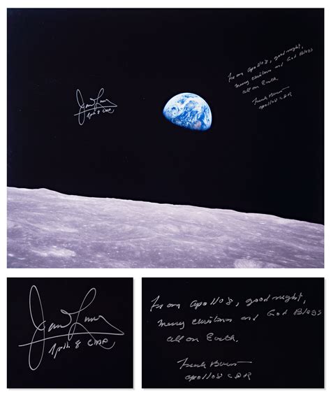 Lot Detail - Stunning ''Earthrise'' 20'' x 16'' Photo Signed by Apollo ...