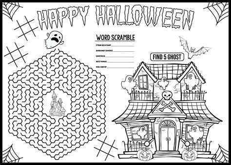 Free Printable Halloween Placemats - Free Templates Printable