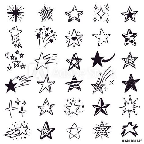 Hand Drawn Star Sketch Vector Illustration