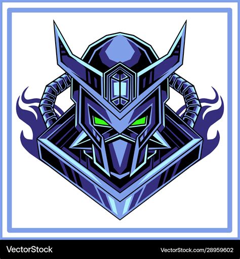 Robot head mascot logo Royalty Free Vector Image