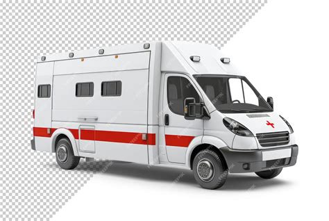 Premium PSD | Mockup of an ambulance