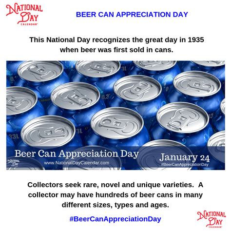 BEER CAN APPRECIATION DAY - January 24 | Beer can, Beer, Appreciation