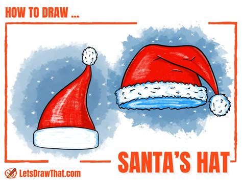 2 Ways How To Draw A Santa Hat - Simple Santa Hat Drawing Step By Step