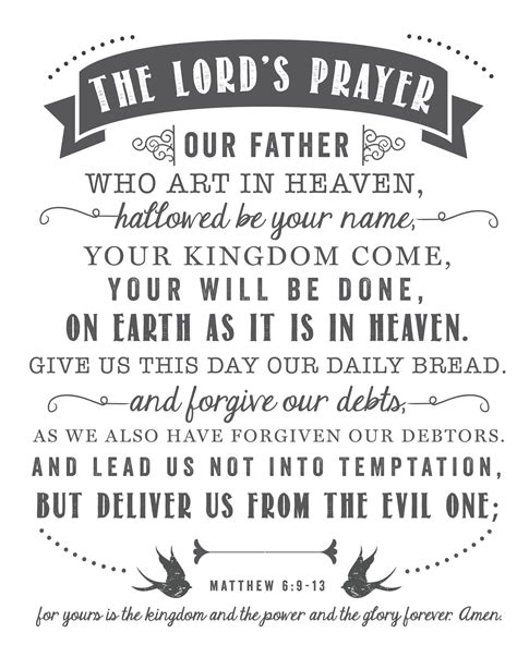 The Lord's Prayer King James Version Printable