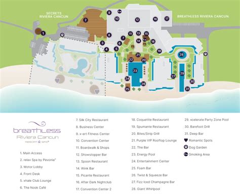 Resort Map | Breathless Riviera Cancun Resort & Spa | Riviera Maya, Mexico