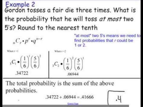 Binomial Probability (At least and At most) - YouTube