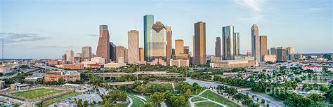 Houston Skyline Twillight Panorama -Color Canvas Print Photograph by Bee Creek Photography - Tod ...