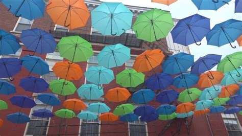 Town in Maine unveils Umbrella Sky Art installation - KYMA