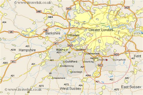 Godstone Map - Street and Road Maps of Surrey England UK