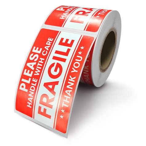 2" X 3" Fragile Stickers Handle with Care Warning Packing/Shipping ...