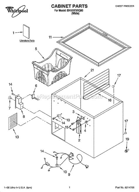 Whirlpool Chest Freezer | EH101FXRQ00 | eReplacementParts.com