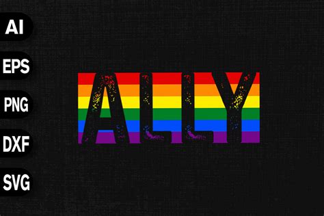 ALLY LGBTQ Rainbow Pride Flag Graphic by svgdecor · Creative Fabrica