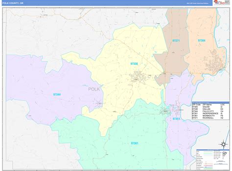 Polk County, OR Wall Map Color Cast Style by MarketMAPS - MapSales.com