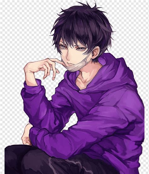 Male anime character illustration, Anime Osomatsu-kun Manga Male Yaoi, anime boy, purple, black ...