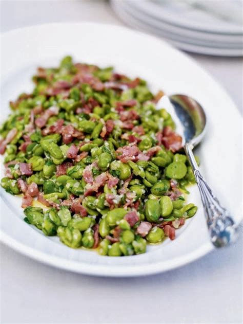 Warm broad bean salad with bacon recipe | delicious. magazine