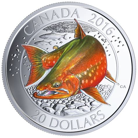 2016 $20 CANADIAN SALMONID - PURE SILVER COIN SET WITH DISPLAY CASE AND ...