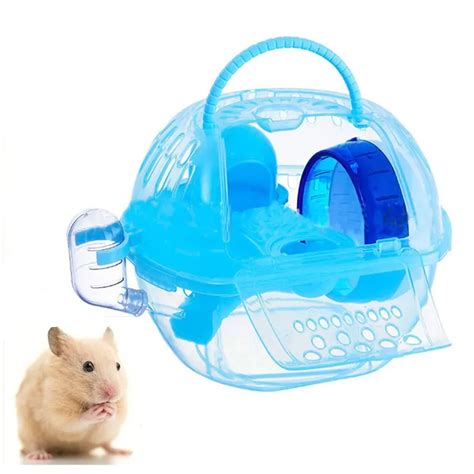 Portable Plastic Mini Hamster Cage Mice Nest Travel Small Animal Carrying Cage Living Habitat ...